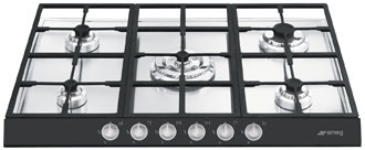 Smeg PTS726NE5 piano cottura Nero Da incasso Gas 5 Fornello(i)