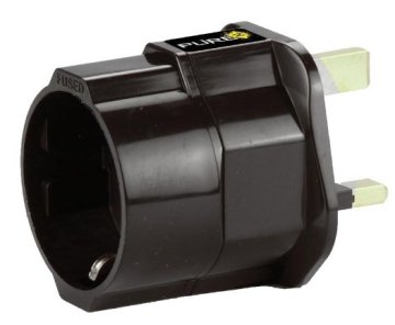 Pure 16000960 adattatore per presa di corrente Tipo D (UK) Tipo C (Europlug) Nero