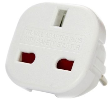 Pure 16000953 adattatore per presa di corrente Tipo C (Europlug) Tipo D (UK) Bianco
