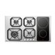 Lofra Nettuno 90 Nero, Acciaio inox Da incasso 90 cm Combi 6 Fornello(i) 2