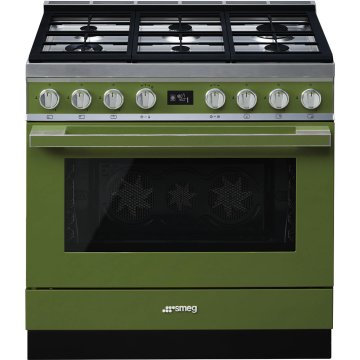 Smeg CPF9GPOG cucina Elettrico Gas Oliva