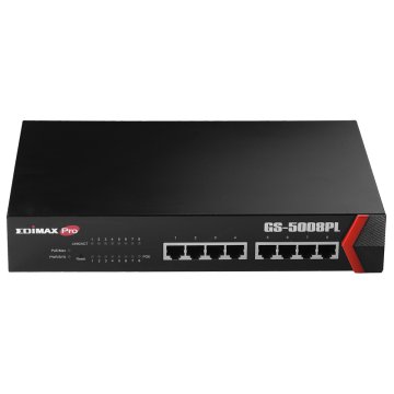 Edimax GS-5008PL switch di rete Gigabit Ethernet (10/100/1000) Supporto Power over Ethernet (PoE) Nero