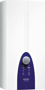 Siemens DH21400M scaldabagno Verticale Senza serbatoio (istantaneo) Sistema per caldaia singola Blu, Bianco