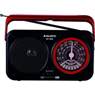 New Majestic RT182BKRD radio Portatile Analogico Nero, Rosso