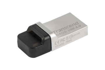 Transcend JetFlash 880 OTG 64GB unità flash USB USB Type-A / Micro-USB 3.2 Gen 1 (3.1 Gen 1) Nero, Argento