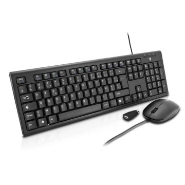 V7 CKU100 tastiera Mouse incluso Universale USB QWERTZ Tedesco Nero