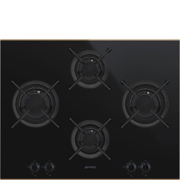 Smeg PV664LCNR piano cottura Nero, Rame Da incasso Gas 4 Fornello(i)