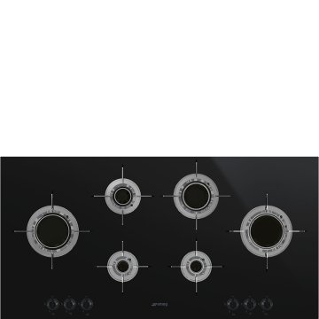 Smeg PVL6106CN piano cottura Nero, Titanio Da incasso Gas 6 Fornello(i)