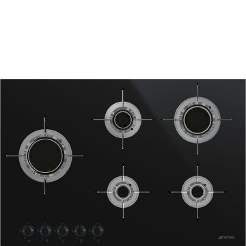 Smeg PVL675LCN piano cottura Nero Da incasso Gas 5 Fornello(i)