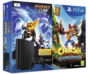 Sony PS4 1TB + Ratchet & Clank + Crash Bandicoot: N’Sane Trilogy Wi-Fi Nero