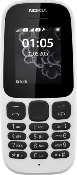 Nokia 105 4,57 cm (1.8") 73 g Nero, Bianco Telefono cellulare basico
