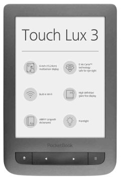 PocketBook Touch Lux 3 lettore e-book Touch screen 4 GB Wi-Fi Grigio