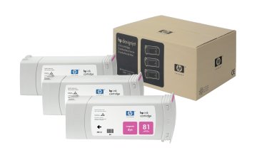 HP 81 3-pack 680-ml Magenta DesignJet Dye Ink Cartridges cartuccia d'inchiostro 3 pz Originale Resa standard
