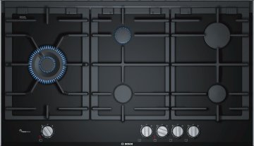 Bosch Serie 8 PRS9A6D70D piano cottura Nero, Acciaio inox Da incasso Gas 5 Fornello(i)