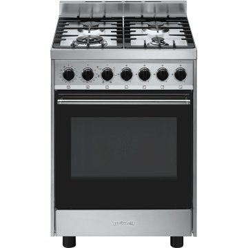 Smeg B60GMXI9 cucina Elettrico Gas Nero, Acciaio inox
