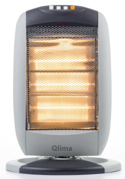 Qlima EIH1200 stufetta elettrica Interno Nero, Grigio 1200 W Riscaldatore di ambienti elettrico alogeno
