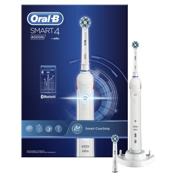 Oral-B SmartSeries Smart 4 4000N CrossAction Adulto Spazzolino rotante-oscillante Bianco