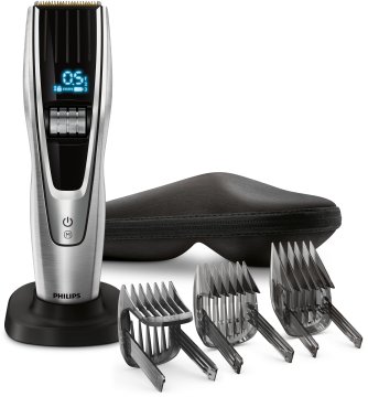 Philips HAIRCLIPPER Series 9000 Regolacapelli con pettini motorizzati e lame in titanio