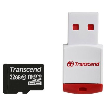 Transcend microSDHC Class 10 with P3 Card Reader (Premium) 32 GB Classe 10