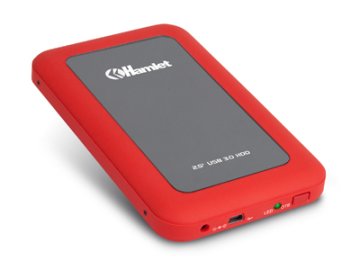 Hamlet USB 3.0 Mirror Disk box esterno per hard disk SATA 2,5'' rosso