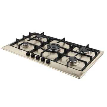 Bompani BO294MN/N piano cottura Nero, Marrone, Acciaio inox Da incasso Gas 5 Fornello(i)