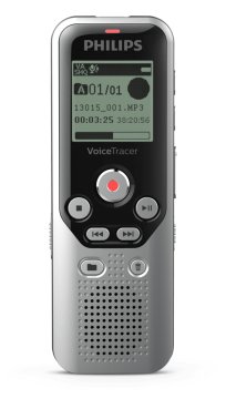 Philips DVT1250 dittafono Memoria interna e scheda di memoria Nero, Grigio