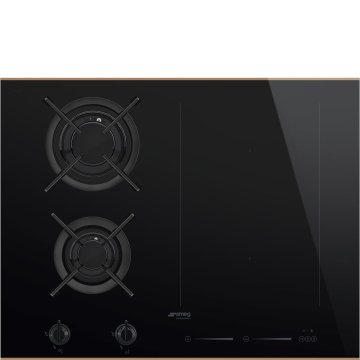 Smeg PM6621WLDR piano cottura Nero, Rame Da incasso Combi 4 Fornello(i)