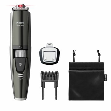 Philips BEARDTRIMMER Series 9000 Regolabarba, guida laser, lame completamente in metallo