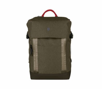 Victorinox Deluxe Flapover Laptop Backpack zaino Oliva Poliestere