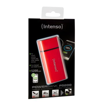 Intenso P5200 Ioni di Litio 5200 mAh Rosso