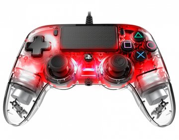 NACON PS4OFCPADCLRED periferica di gioco Rosso, Trasparente USB Gamepad Analogico/Digitale PC, PlayStation 4