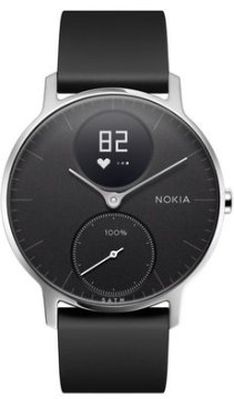 Nokia Steel HR Braccialetto per rilevamento di attività Nero, Acciaio inox
