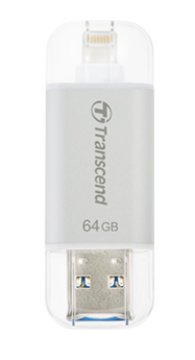Transcend JetDrive Go 300 300 unità flash USB 64 GB USB Type-A / Lightning 3.2 Gen 1 (3.1 Gen 1) Argento