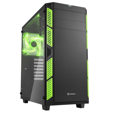 Sharkoon AI7000 Glass Tower Nero, Verde