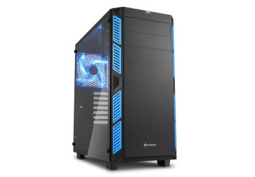 Sharkoon AI7000 Glass Tower Nero, Blu