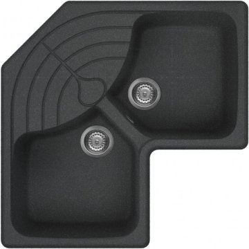 Elleci Master Corner Lavello montato su piano Angolo Granitek