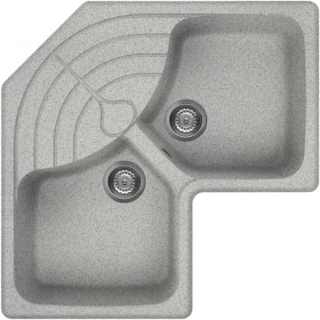 Elleci Master Corner Lavello montato su piano Angolo Granitek