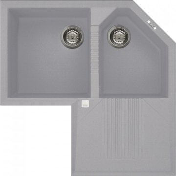 Elleci Tekno Corner Lavello montato su piano Metaltek
