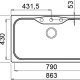 Elleci Fox 360 M73 Lavello montato su piano Rettangolare Metaltek 3