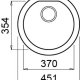 Elleci Fox ROUND 59 Antracite Lavello montato su piano Cerchio Granitek 3