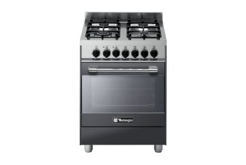 Tecnogas PT667BS cucina Elettrico Gas Nero, Acciaio inox