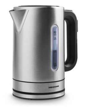 MEDION MD 17385 bollitore elettrico 1,7 L 2200 W Nero, Stainless steel