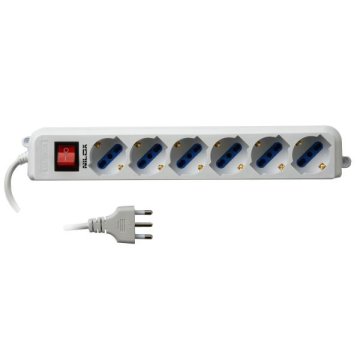 Nilox 07NXSM6PSM001 prolunghe e multiple 1,5 m 6 presa(e) AC Interno Bianco