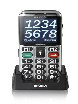 Brondi Amico Chic 6,1 cm (2.4") Nero, Argento Telefono cellulare basico
