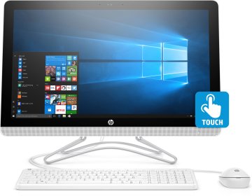 HP 24 -e002nl AMD A9 A9-9400 60,5 cm (23.8") 1920 x 1080 Pixel Touch screen PC All-in-one 8 GB DDR4-SDRAM 1 TB HDD Windows 10 Home Wi-Fi 5 (802.11ac) Bianco
