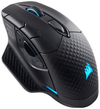 Corsair DARK CORE RGB SE mouse Mancino RF senza fili + Bluetooth Ottico 16000 DPI