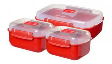 Sistema Set 3 contenitori Microware Rosso
