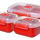 Sistema Set 3 contenitori Microware Rosso 2