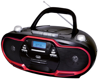 Trevi 057402 impianto stereo portatile Digitale 20 W AM, FM Nero, Rosso Riproduzione MP3