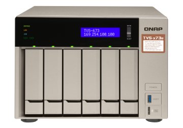 QNAP TVS-673E NAS Tower AMD Embedded R-Series SoC RX-421BD 4 GB DDR4 0 TB QNAP QTS Grigio